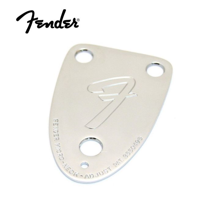 Piastra Fender Vintage-Style Neck Plate "F" chrome 3 bolt main product photo