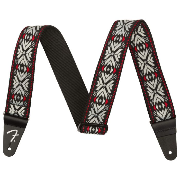 Fender Pasadena Woven Guitar Strap Red Snowflake main product photo