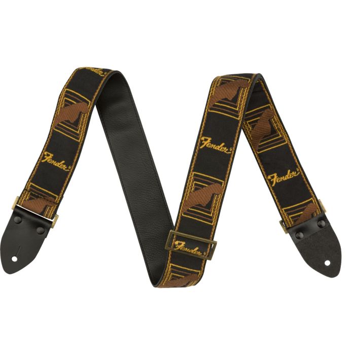 Tracolla chitarra Fender monogramma Legacy Vintage black/yellow/brown 5cm main product photo
