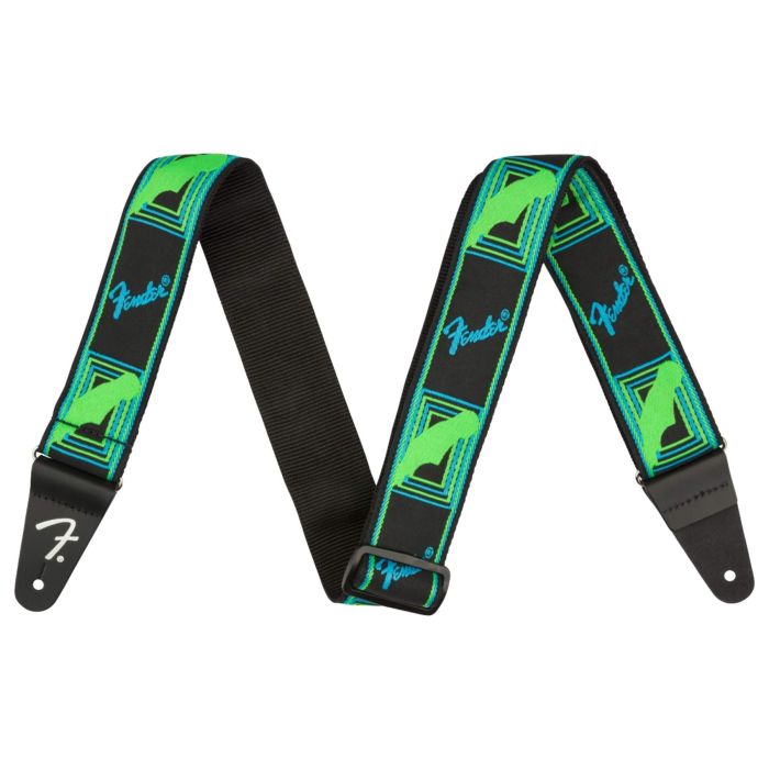 Fender Neon Guitar Strap Green/Blue main product photo