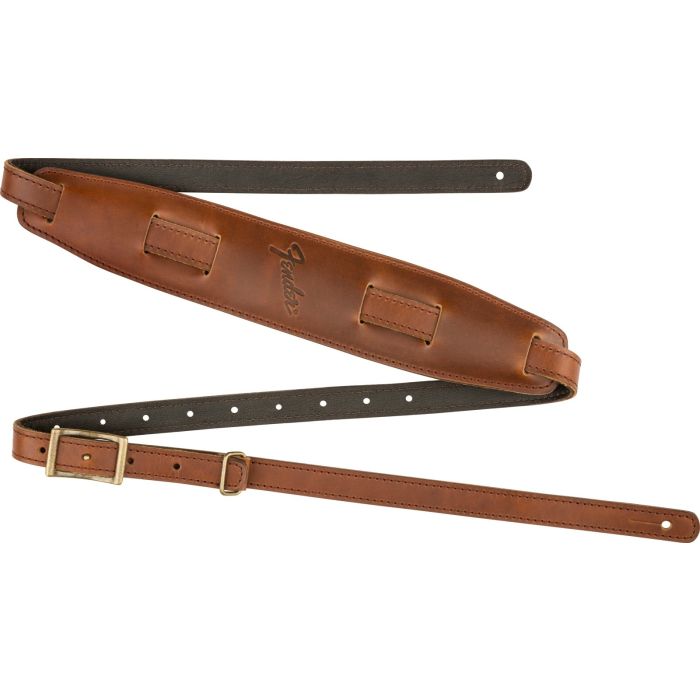 Fender Mustang Saddle cognac pelle strap main product photo