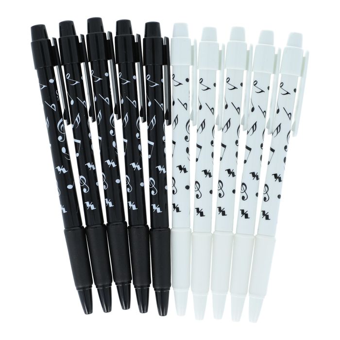 Penna a sfera Music-Gift nera con note bianche main product photo