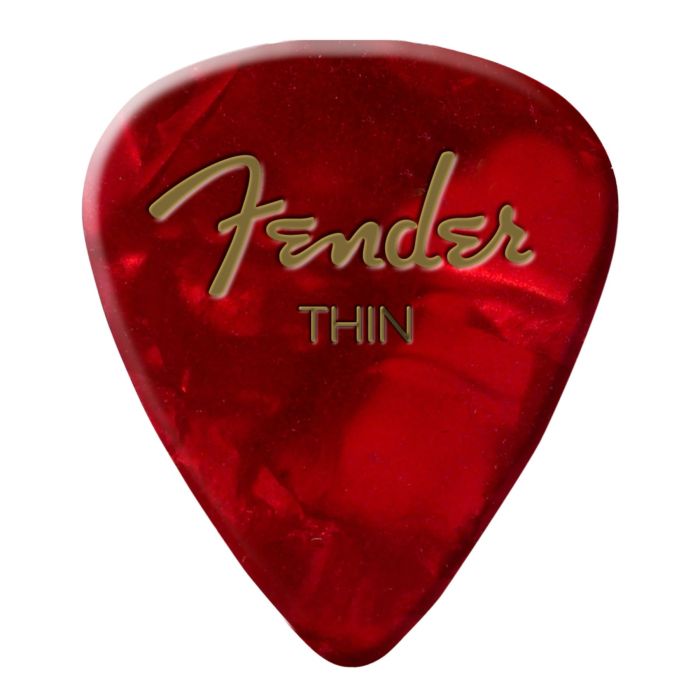 Fender 351 shape Premium Thin Red Moto 12pz Blister plettri main product photo