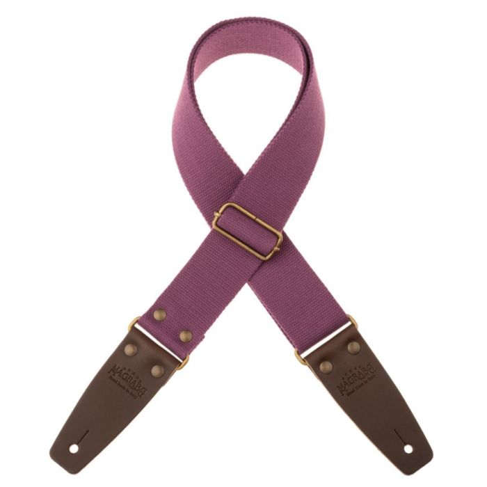 Magrabo' Tracolla chitarra Stripe SC Entry prugna terminali marrone scuro fibbia ottone 5cm main product photo