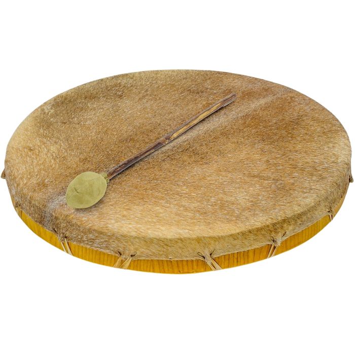 Shaman Drum 60cm Terre' pelle capra con battente main product photo