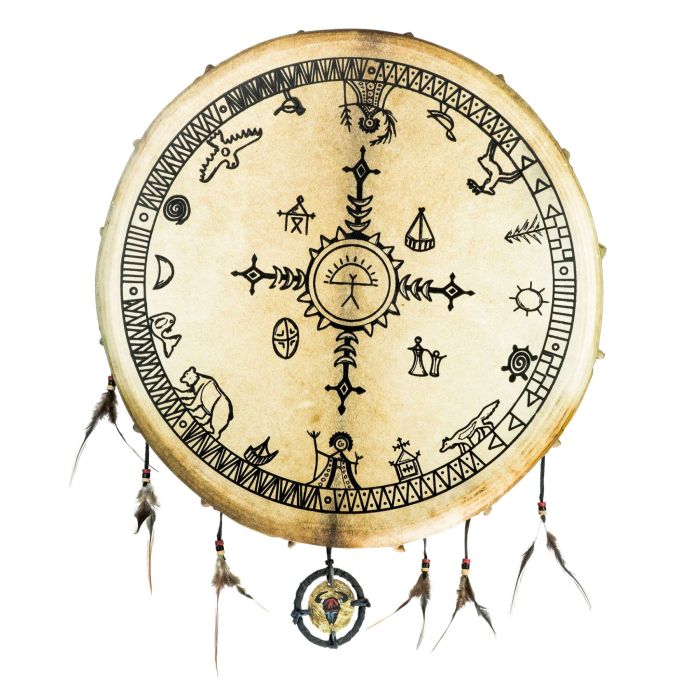 Shaman Drum 50cm Terre' pelle mucca con battente Saami main product photo