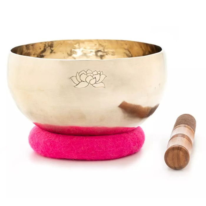 Campana Klangschalen 16cm fiore di loto con anello e battente main product photo