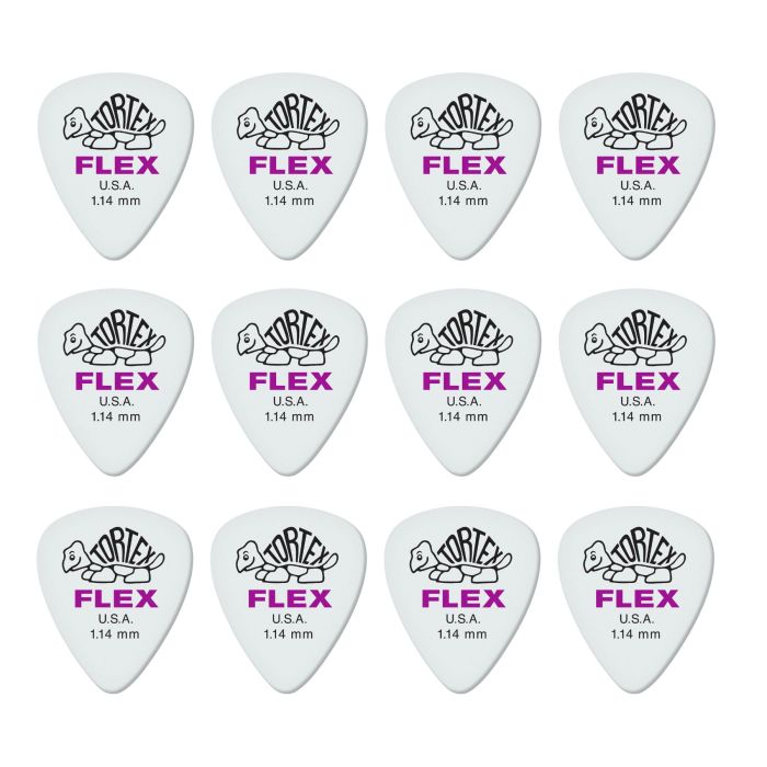 Blister plettri Dunlop 428P1.14 Tortex flex standard 12pz 1.14mm main product photo