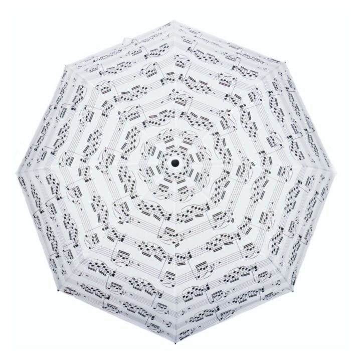 Ombrello pieghevole bianco con note nere Agifty main product photo