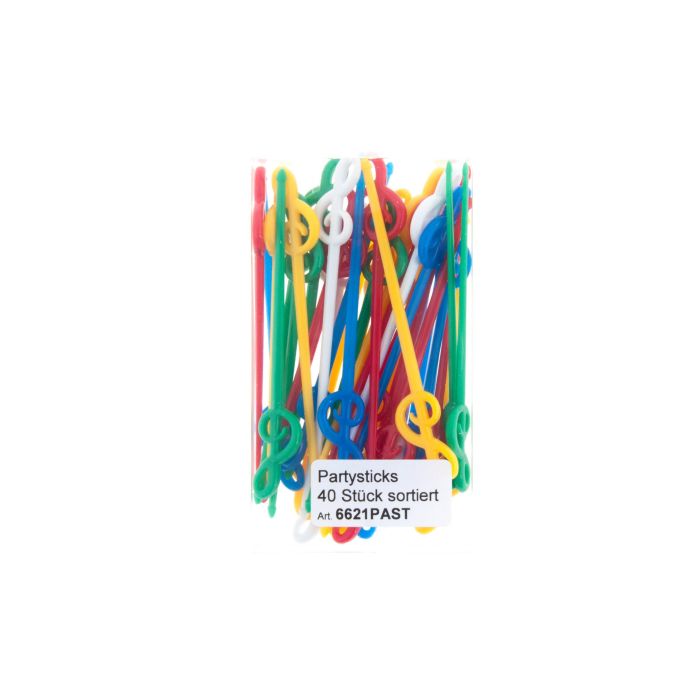 Stuzzicadenti in plastica con chaive di violino colori vari conf. 40 pz MusikBoutique main product photo