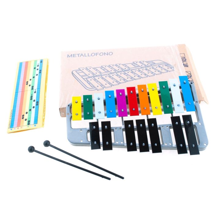Metallofono Gitre' 742 18 piastre colorate cromatico con battenti main product photo