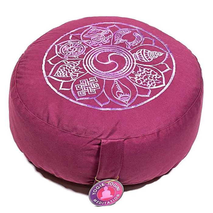 Energy cuscino meditazione 8 segni auspicio melanzana main product photo