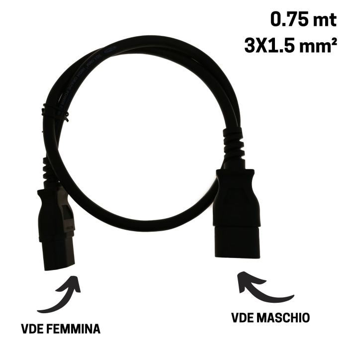 Prolunga Elettrica VDE maschio VDE femmina 0,75 mt Dap Audio 90469 3x1.5mm2 main product photo
