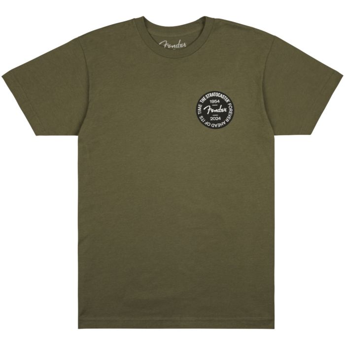 Fender Stratocaster 70th Anniversary Badge tee olive S T-Shirt main product photo