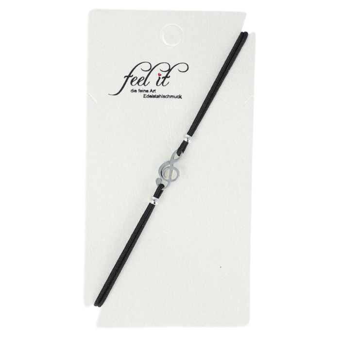 Bracciale con Chiave di Violino in Acciaio Inossidabile color Argento Musikboutique main product photo