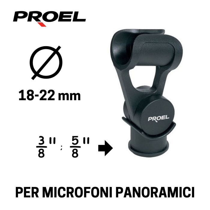 Supporto Microfono Proel APM45S Ø18/22 mm main product photo