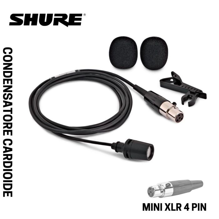 Microfono lavalier Shure CVL-B/C-TQG main product photo