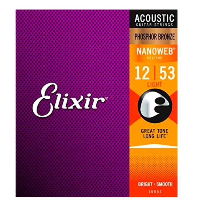Corde Acustica Elixir 16052 Nanoweb Phosphor Bronze light 12-53 main product photo