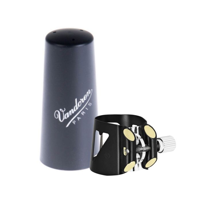 Legatura Clarinetto Basso Vandoren Optimum black con copribocchino LC04BP main product photo