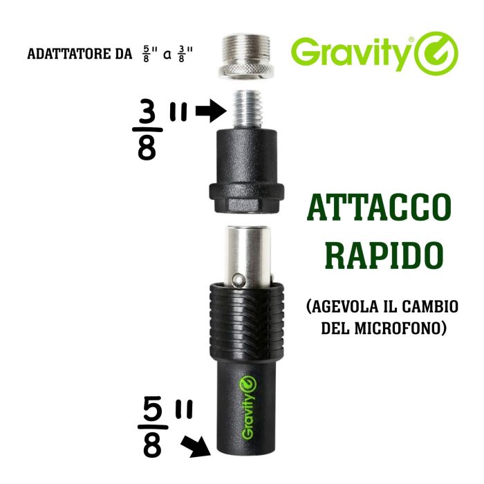 Attacco rapido microfono Gravity MS QC 1 B main product photo