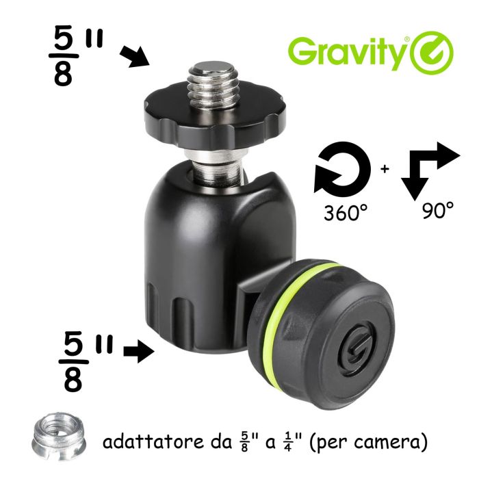 Adattatore microfono Gravity MSQT 1 B giunto sferico main product photo