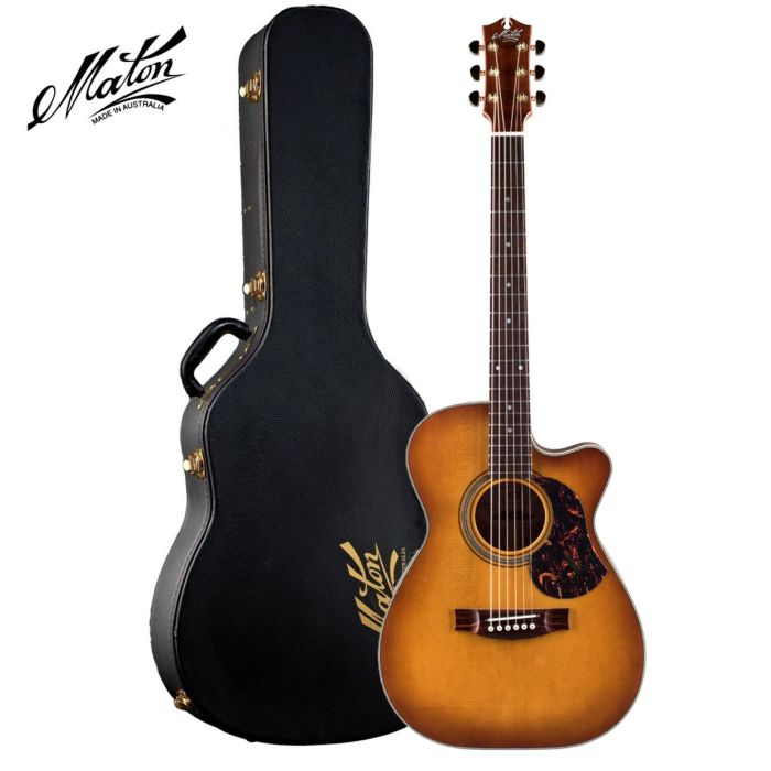 Maton Nashville vintage amber burst satin EBG808C con custodia main product photo