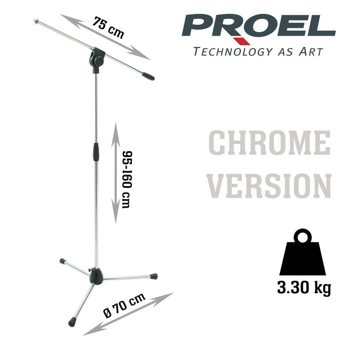 Asta Microfono giraffa Proel PRO100CR CROMATA main product photo