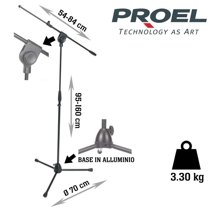 Asta Microfono giraffa Proel PRO200BK main product photo