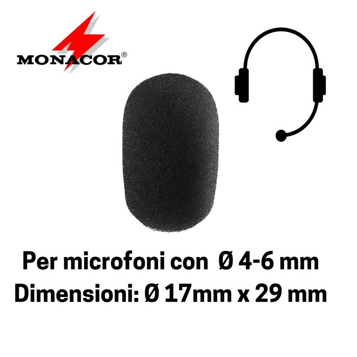 Antivento Monacor WS-300/SW 17x29mm - 4/6Ø black main product photo