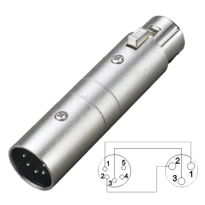 Proel Adattatore XLR Femmina 3 poli - XLR Maschio 5 poli DMX main product photo