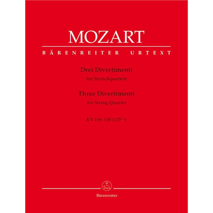 Tre Divertimenti KV136-138 Wolfgang Amadeus Mozart Set of Parts - Quartetto di archi main product photo