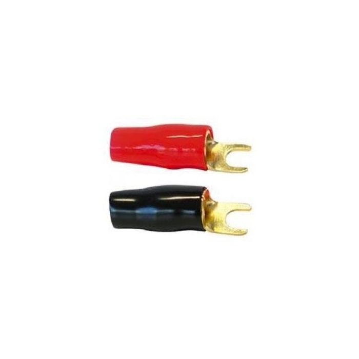 Capicorda a forcella apertura 5 mm rosso/nero isolati cad. main product photo