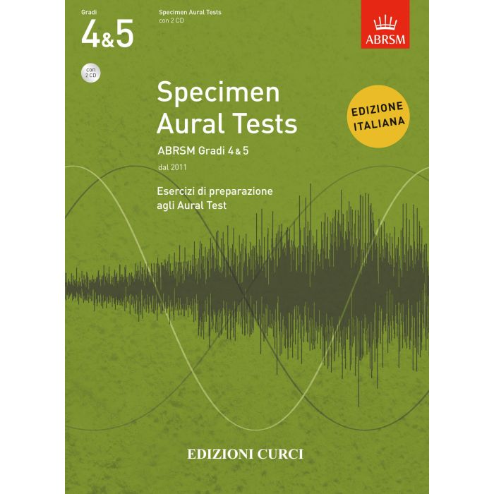 ABRSM Specimen Aural Tests Gradi 4-5 Edizione Italiana con 2 cd main product photo