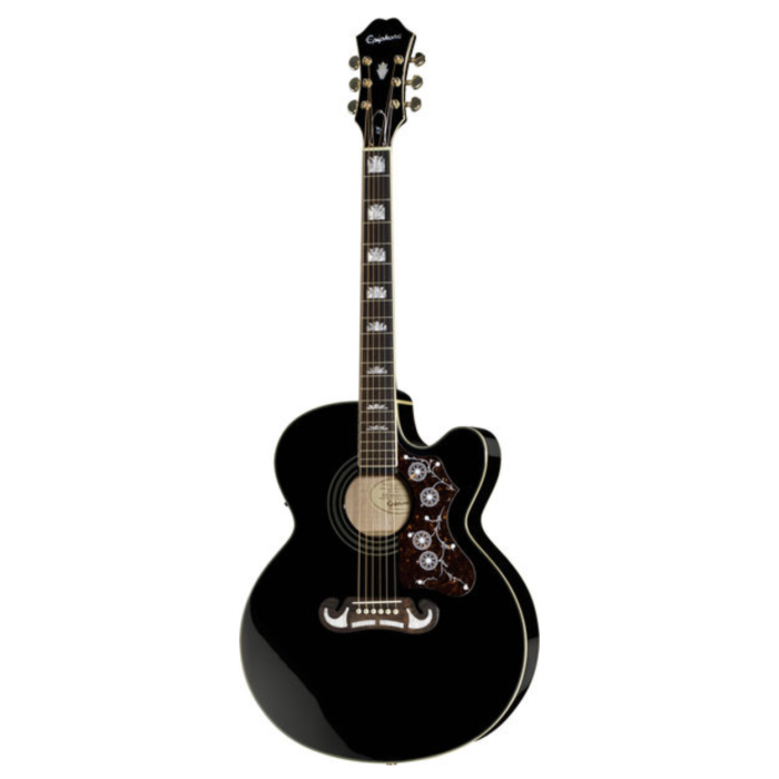 Epiphone J-200 EC Super Jumbo black Chitarra Acustica Elettrificata main product photo