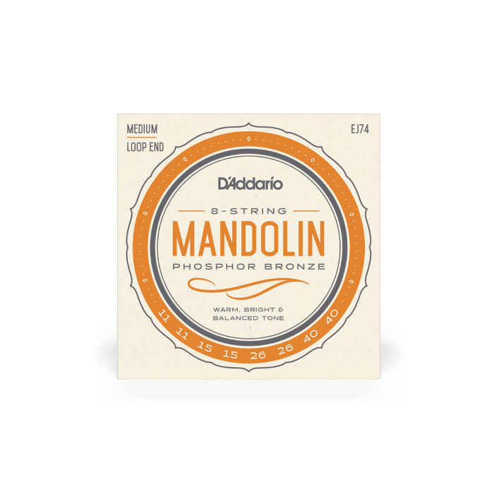 Corde mandolino D`Addario EJ74 phosphor bronze medium 11-40 main product photo