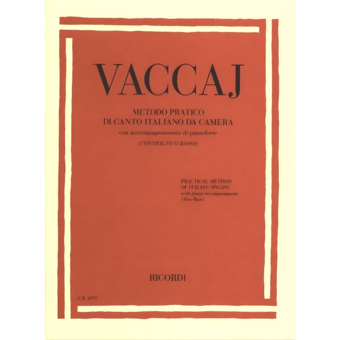 Vaccaj Metodo pratico di canto italiano da camera Contralto/Basso main product photo