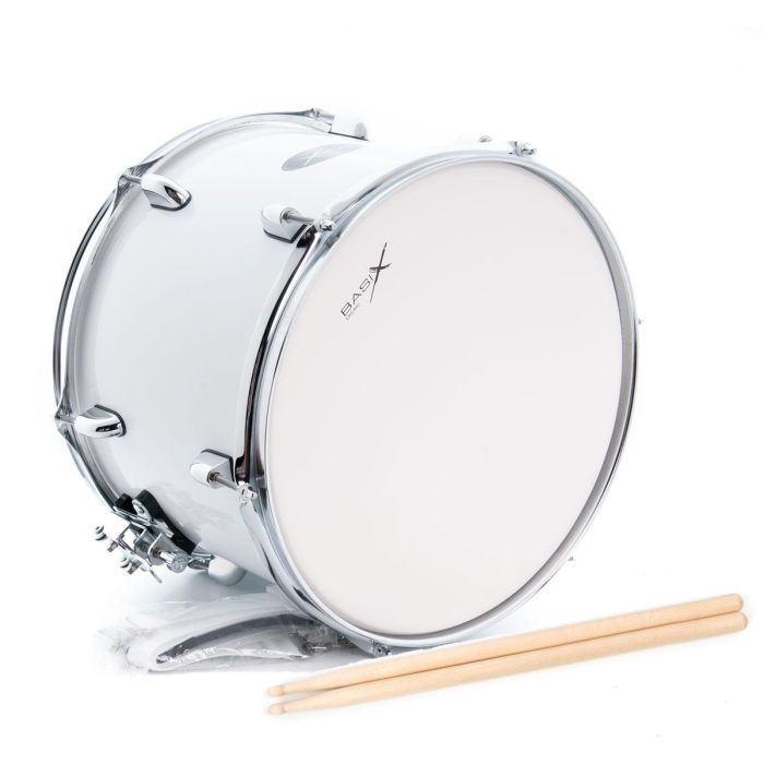 Tamburo da parata Basix 14"x10" bianco con bacchette e tracolla main product photo