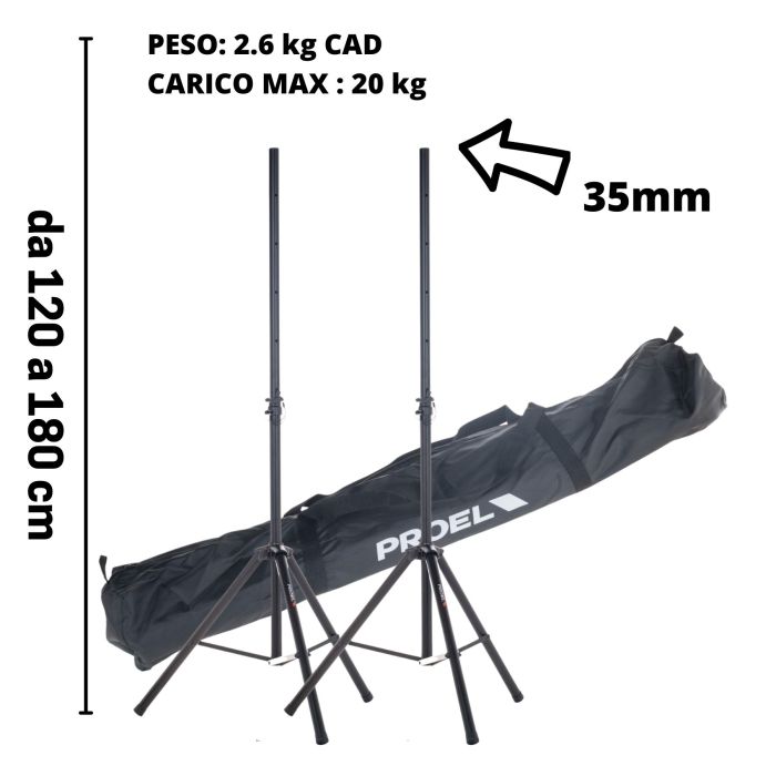 Coppia Supporto Casse Proel FRE180KITV2 con borsa main product photo