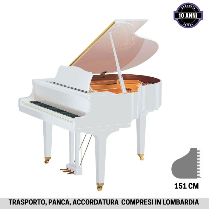Pianoforte coda Yamaha GB1 bianco lucido main product photo