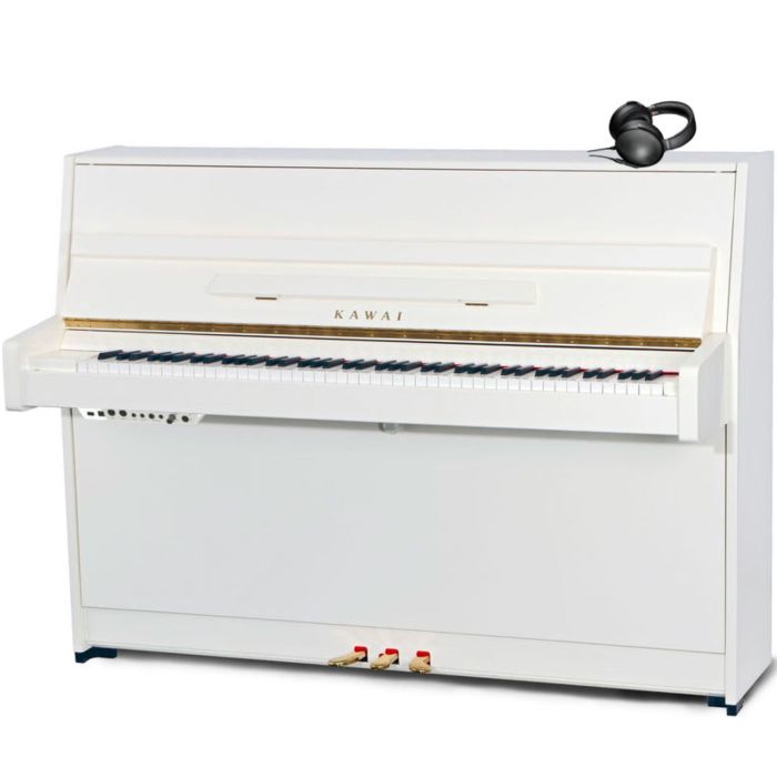 Pianoforte Verticale Kawai K15 ATX3L bianco lucido main product photo