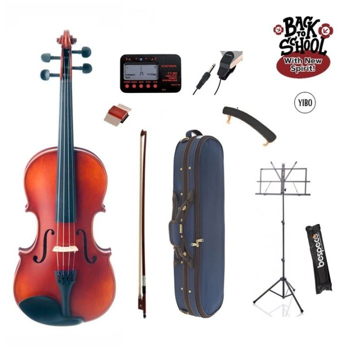 Kit Violino 3/4 Yibo C con spalliera, leggio, accordatore e pickup main product photo