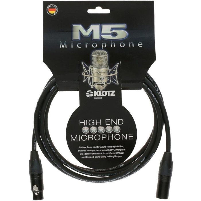 Cavo XLR/XLR 3 mt Klotz serie M5 con connettore Neutrik main product photo