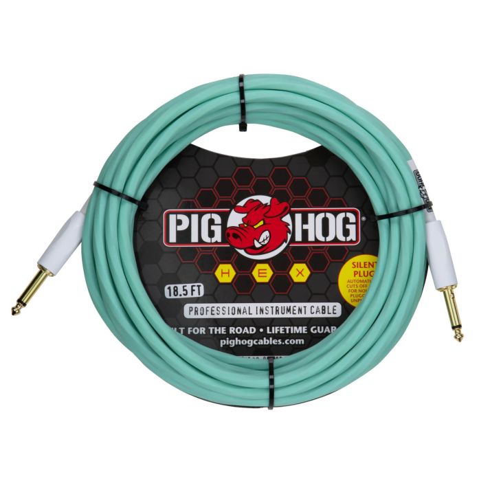 Pig Hog Cavo jack/jack 5,6 mt Hex Silent plug seafoam green main product photo