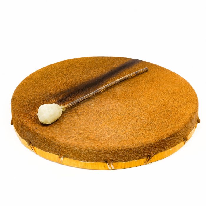 Shaman Drum 50cm Terre' pelle bovino con battente main product photo