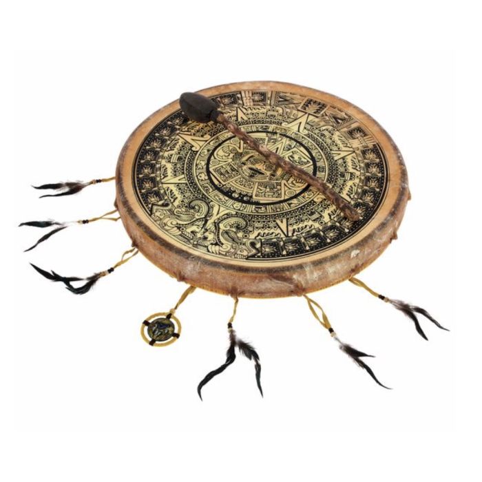 Shaman Drum 60cm Terre' pelle capra con battente Maya main product photo