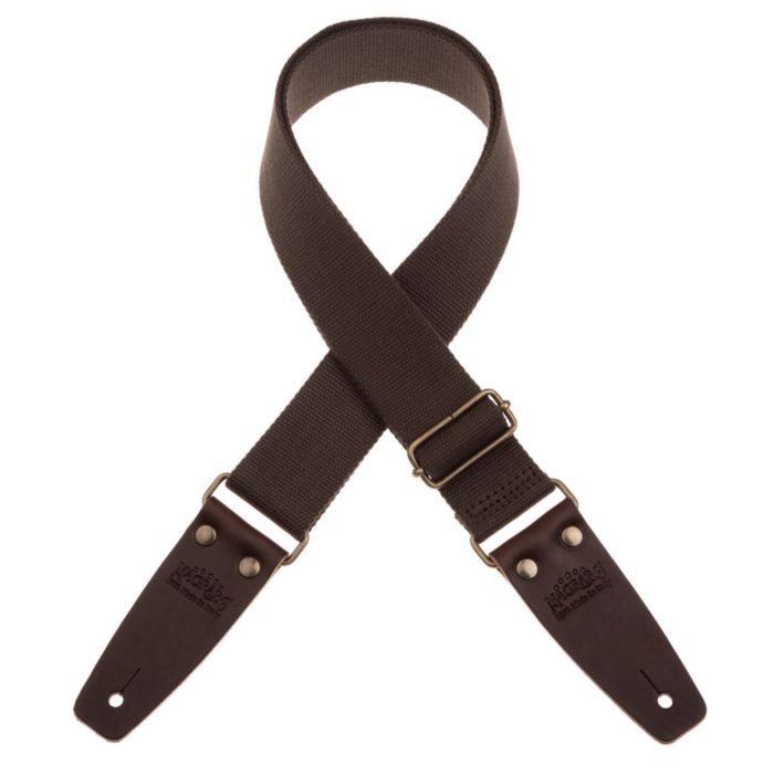 Tracolla chitarra Magrabo' Stripe SC Entry marrone fibbia ottone antico 5cm main product photo