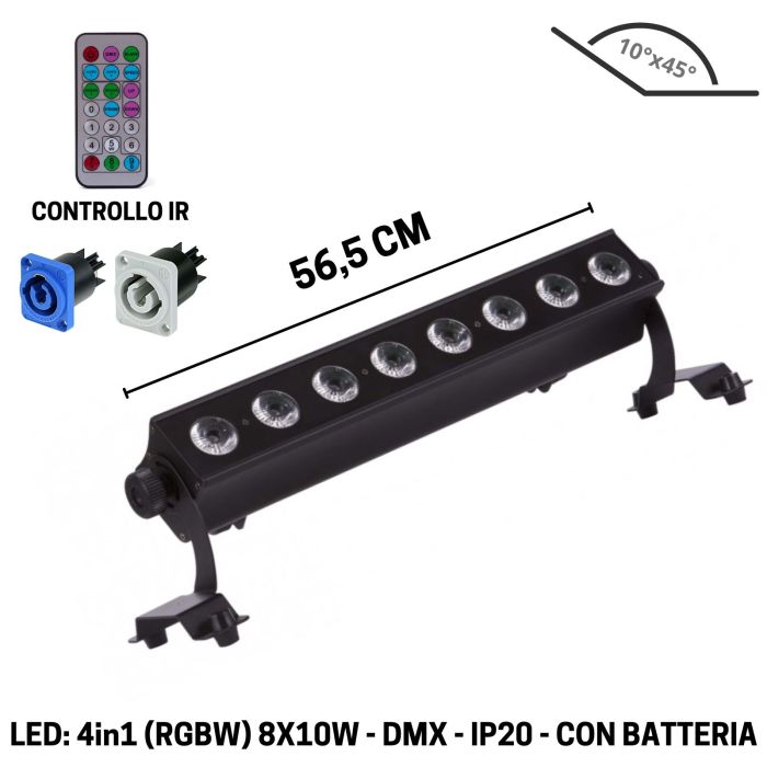 Sagitter SLIMBAR8BAT 8x10w RGBW/FC main product photo