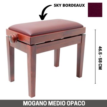 CGM 125 Panca alzabile piano mogano medio opaco Skay bordò CGM 125 Panca alzabile piano mogano medio opaco Skay bordò