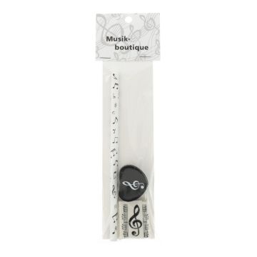 Set scrittura Musikboutique con matita mix note, gomma per chiave di violino e temperino