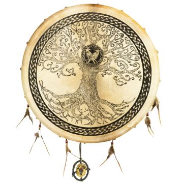 Terré Shaman Drum 50cm pelle bovina Albero della vita